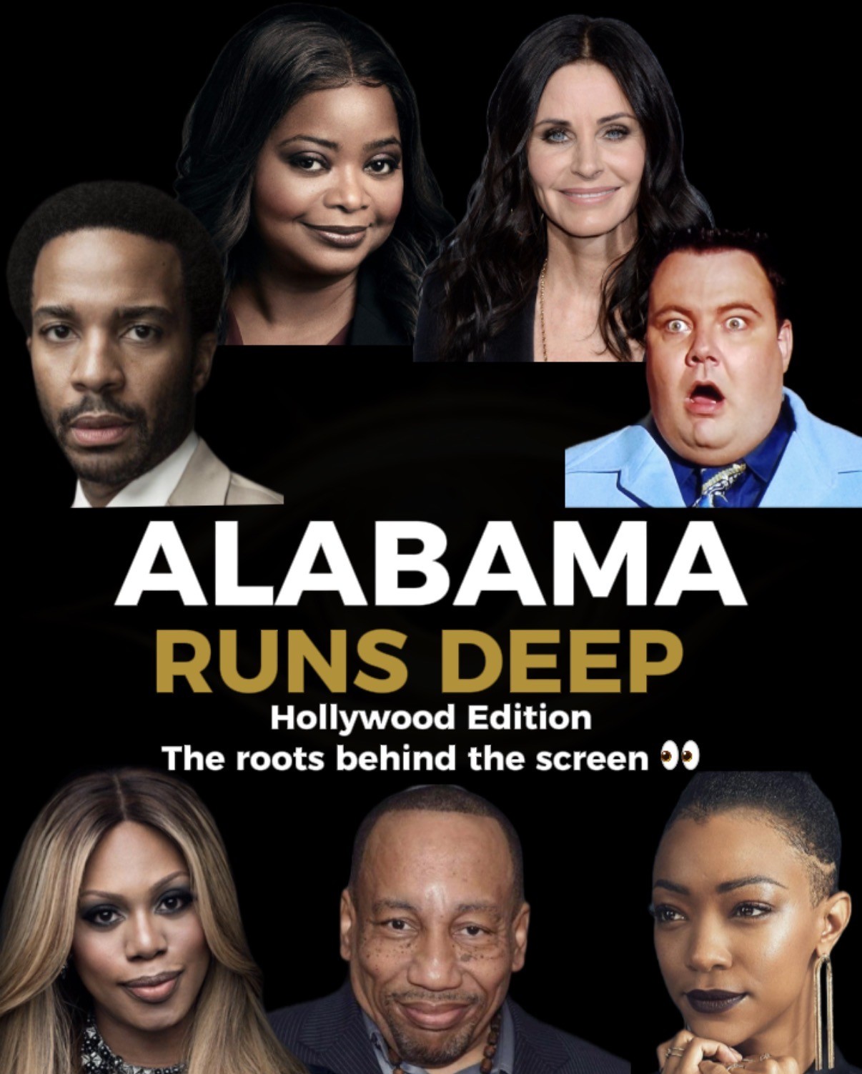 Alabama Runs Deep — Hollywood Edition original collage artwork